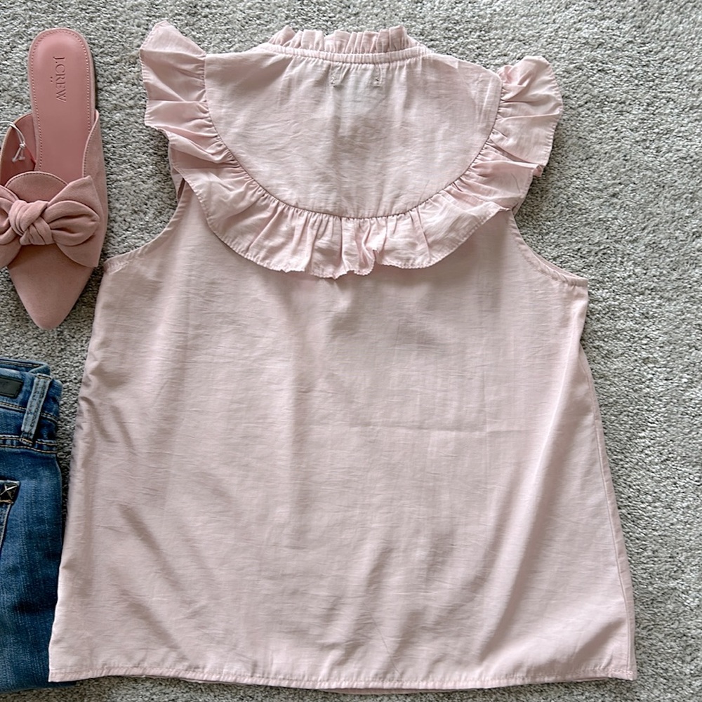 Pink Sleeveless Ruffle Front Blouse - Picture 5 of 13